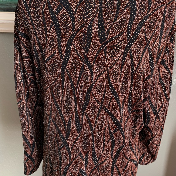 Helene Blake Black Gold Metallic Sparkly Top Size 2X - Picture 15 of 17